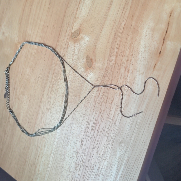 Silver Layered Choker Necklace - Picture 2 of 4